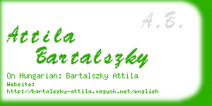 attila bartalszky business card